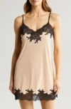 NATORI ENCHANT LACE TRIM SATIN CHEMISE