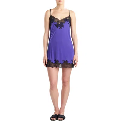 Natori Enchant Lace Trim Satin Chemise In Purple