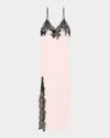 Natori Enchant Silky Lace-trim Nightgown In Pink
