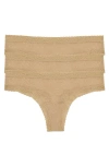 Natori Women's 3-pk. Escape Mesh Thong Underwear In Cafe