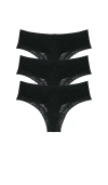 Natori Escape Thong 3-pack In Black
