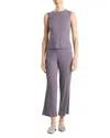 Natori Rib Essentials Cropped Tank & Pants Pajama Set In Plum/silver