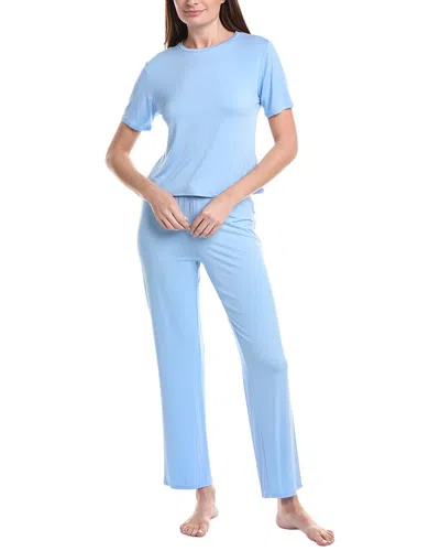 Natori Feather Essentials Crewneck Pj Set In Animal Print