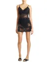 Natori Feathers Boudoir Allover Feathers Lace Chemise In Black