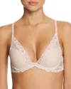 Natori Feathers Contour Plunge T-shirt Everyday Plunge Bra (32ddd) Women's In Cameo Rose