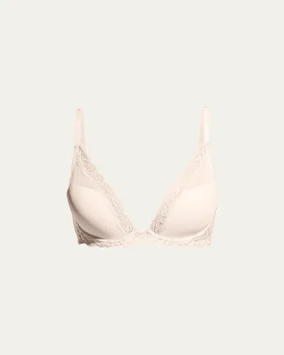 Natori Feathers Contour Plunge Bra In Pink