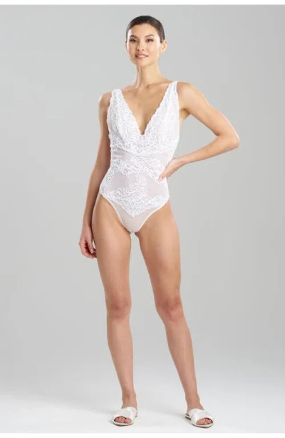 Natori Feathers Essentials Bodysuit In White