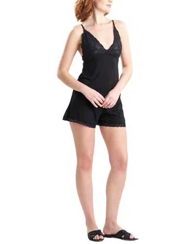 Natori Feathers Essentials Cup Cami Short Pajama Set In Black