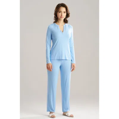 Natori 2pc Feathers Essentials Pajama Pant Set In Blue
