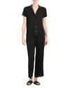 Natori Feathers Essentials Lace-trim Jersey Pajama Set In Black