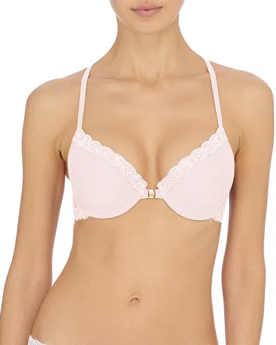 Natori Feathers Front Close T-back Bra In Pink