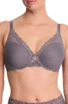Natori Feathers Full Figure Contour Underwire Bra In Gray In Gray
