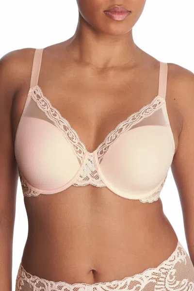 Natori Feathers Full Figure Contour Underwire Bra In Seashell In Pink