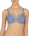 Natori Feathers Full Figure Contour Underwire Bra In Windy Blue In Blue