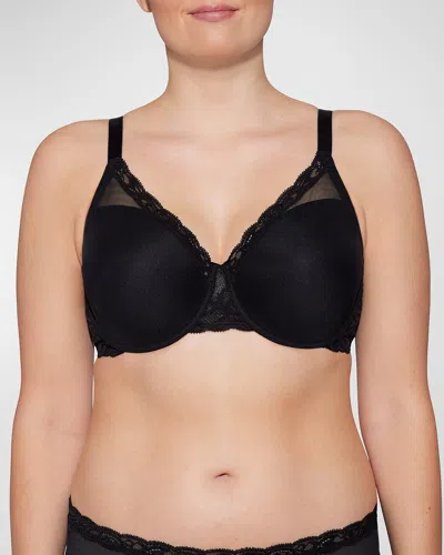 Natori Feathers Lace Full Figure Contour Bra In Black
