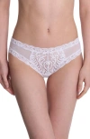 Natori Feathers Lace Hipster In White
