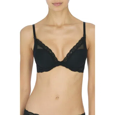 Natori Feathers Lace Plunge Nursing T-shirt Bra In Black