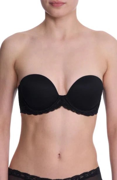 Natori Feathers Lace Plunge Strapless Bra In Black