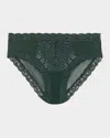 Natori Feathers Lace-trim And Mesh Hipster Briefs In Rose Beige Lace