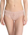 Natori Feathers Lace-trim And Mesh Hipster Briefs In Rose Beige Lace