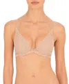 Natori Feathers Luxe Plunge T-shirt Bra In Cafe