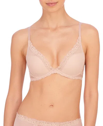 Natori Feathers Luxe Plunge T-shirt Bra In Pink