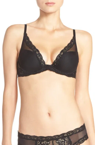 Natori Feathers Plunge T-shirt Basics Bra In Black