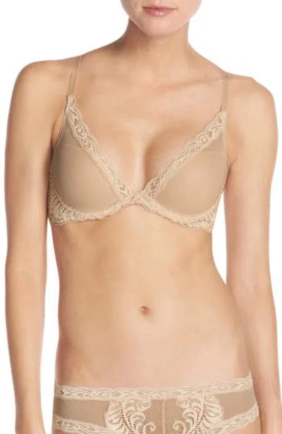 Natori Feathers Plunge T-shirt Basics Bra In Brown