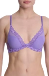 Natori Feathers Plunge T-shirt Basics Bra In Purple