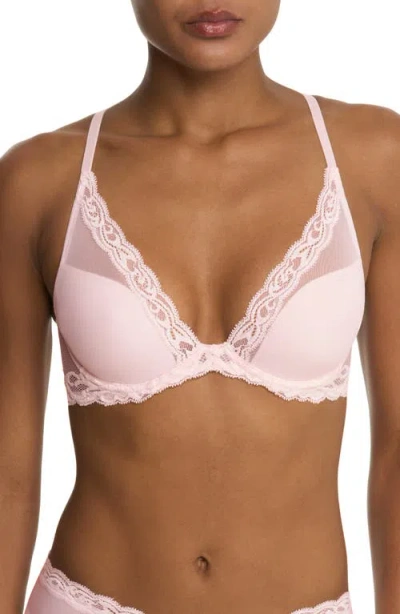 Natori Feathers Plunge T-shirt Basics Bra In Pink