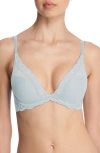 Natori Feathers Plunge T-shirt Bra In Blue Pearl