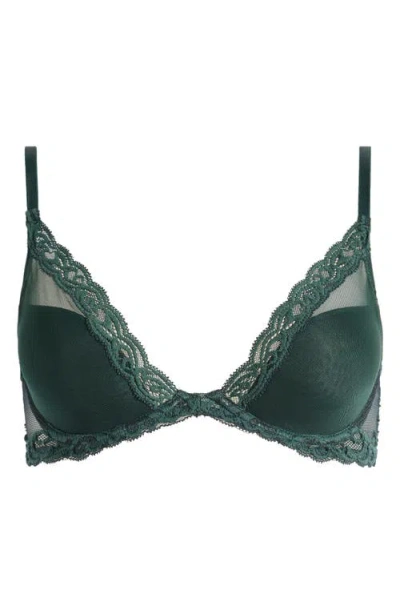 Natori Feathers Plunge Bra In Dk Forest