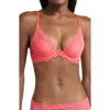 Natori Feathers Contour Plunge Bra In Hibiscus