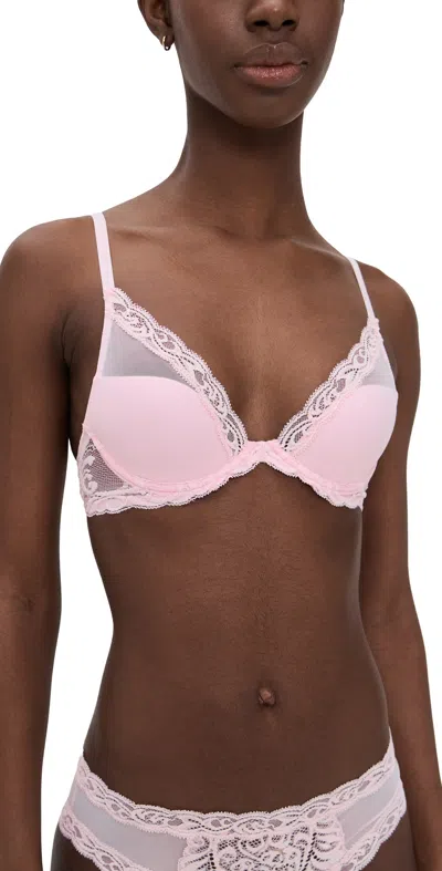 Natori Feathers Plunge T-shirt Bra Pink Sky