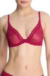 Natori Women's Feathers Lace Contour Underwire Plunge Bra 730023 In Primrose Lace,buff