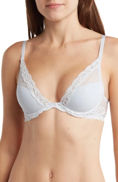 Natori Feathers Plunge T-shirt Basics Bra In Blue