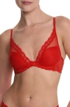 Natori Feathers Plunge T-shirt Basics Bra In Red