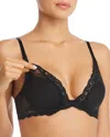 Natori Feathers Nursing Plunge Contour Underwire Bra 730023m In Black