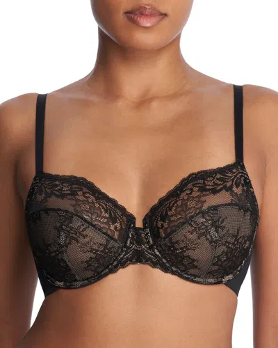 Natori Feathers Refresh Side Support Underwire Bra In Black