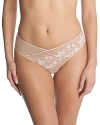 NATORI FLAWLESS EMBROIDERED THONG