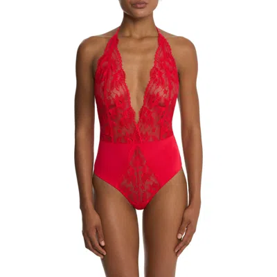 Natori Fleur Lace Teddy In Red