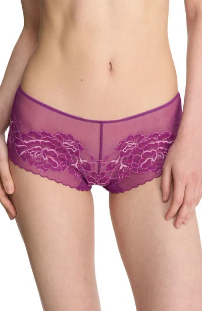 Natori Flora Boyshorts In Grape/blush