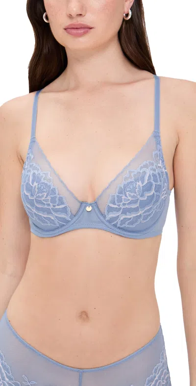 NATORI FLORA CONTOUR UNDERWIRE BRA FLORA BLUE/MULBR