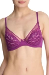 Natori Flora Underwire Contour Bra In Bright Grape/soft Blush