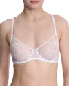 Natori Flora Unlined Lace Balconette Underwire Bra In White