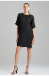 Natori Floral Crinkle Jacquard T-shirt Dress In Black