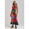 Natori Floral Mirage Printed Halter Dress In Multi