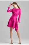 Natori Fluid Geo Jqd Side Draped Dress In Rose Pink