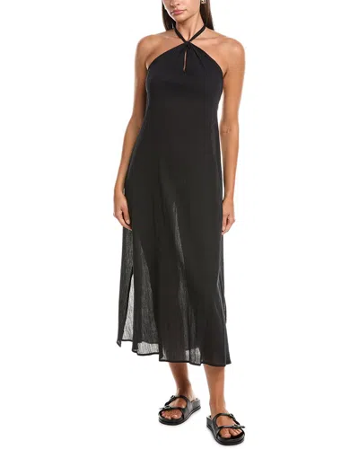 Natori Gauze Halter Dress In Black