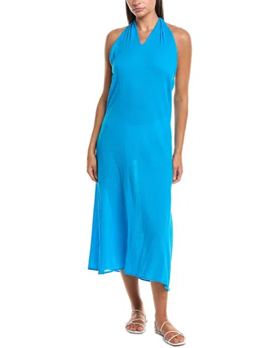 Natori Cotton Gauze Maxi Halter Dress In Black